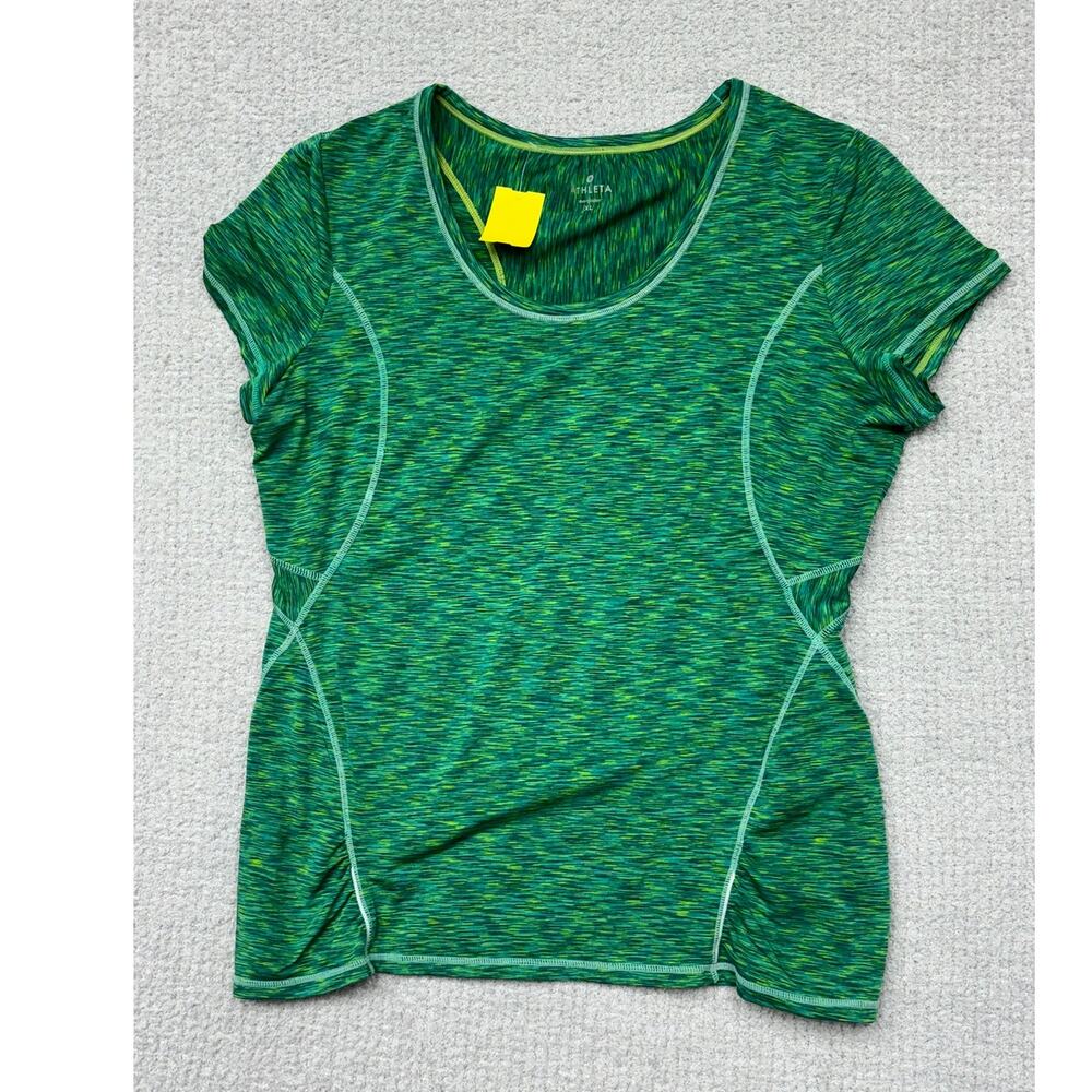 Athleta Women's Short Sleeve Green Athletic Shirt Size XL #61680
